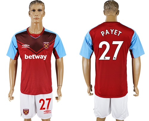 West Ham United #27 Payet Home Soccer Club Jersey
